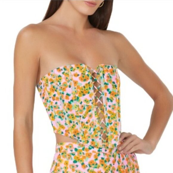Francia Top by AFRM in Pink with Orange Flowers – TOP ONLY - Size Small – NWOT - Picture 1 of 5